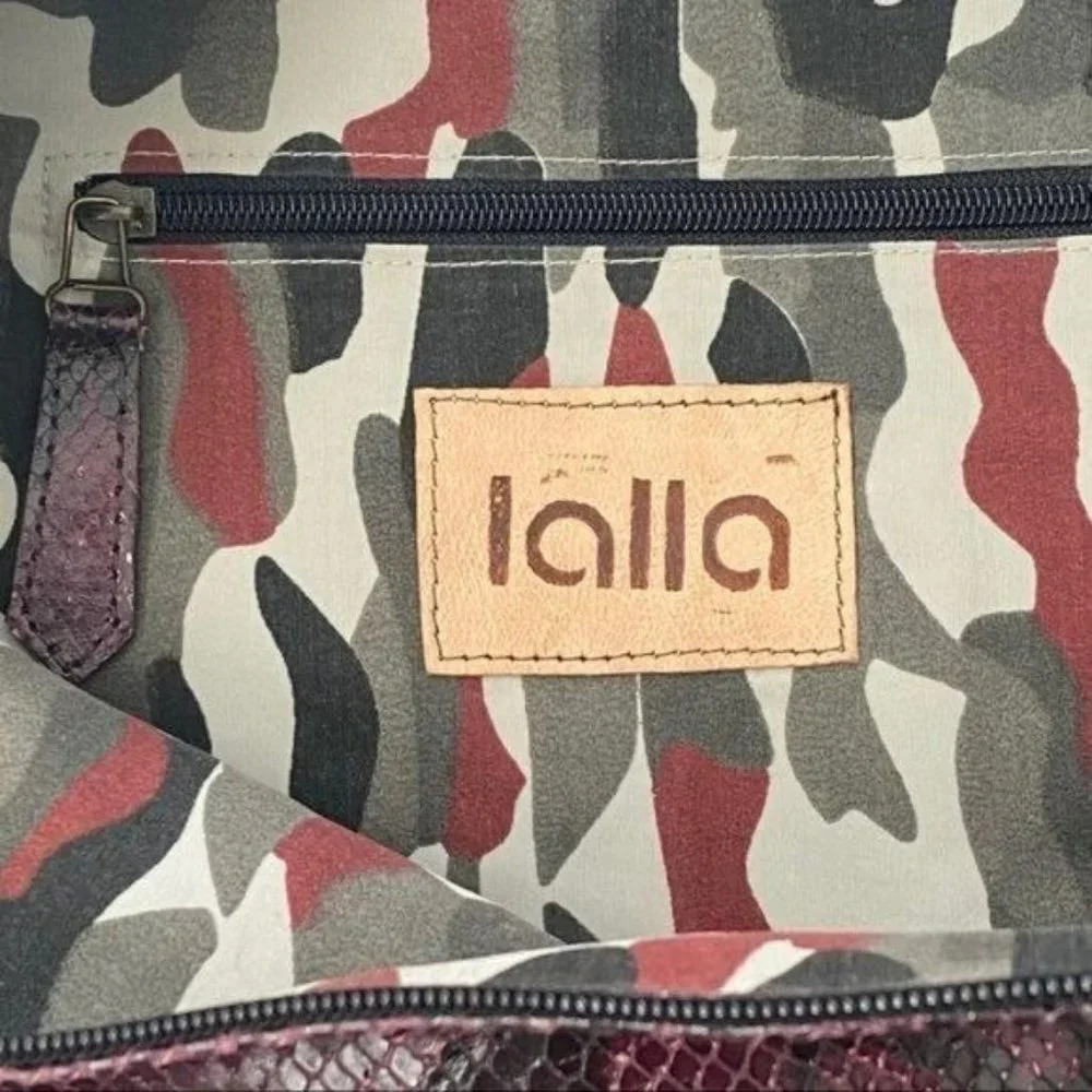 Lalla Marrakech Snake Print Leather Convertible Shoulder Bag - Picture 7 of 7